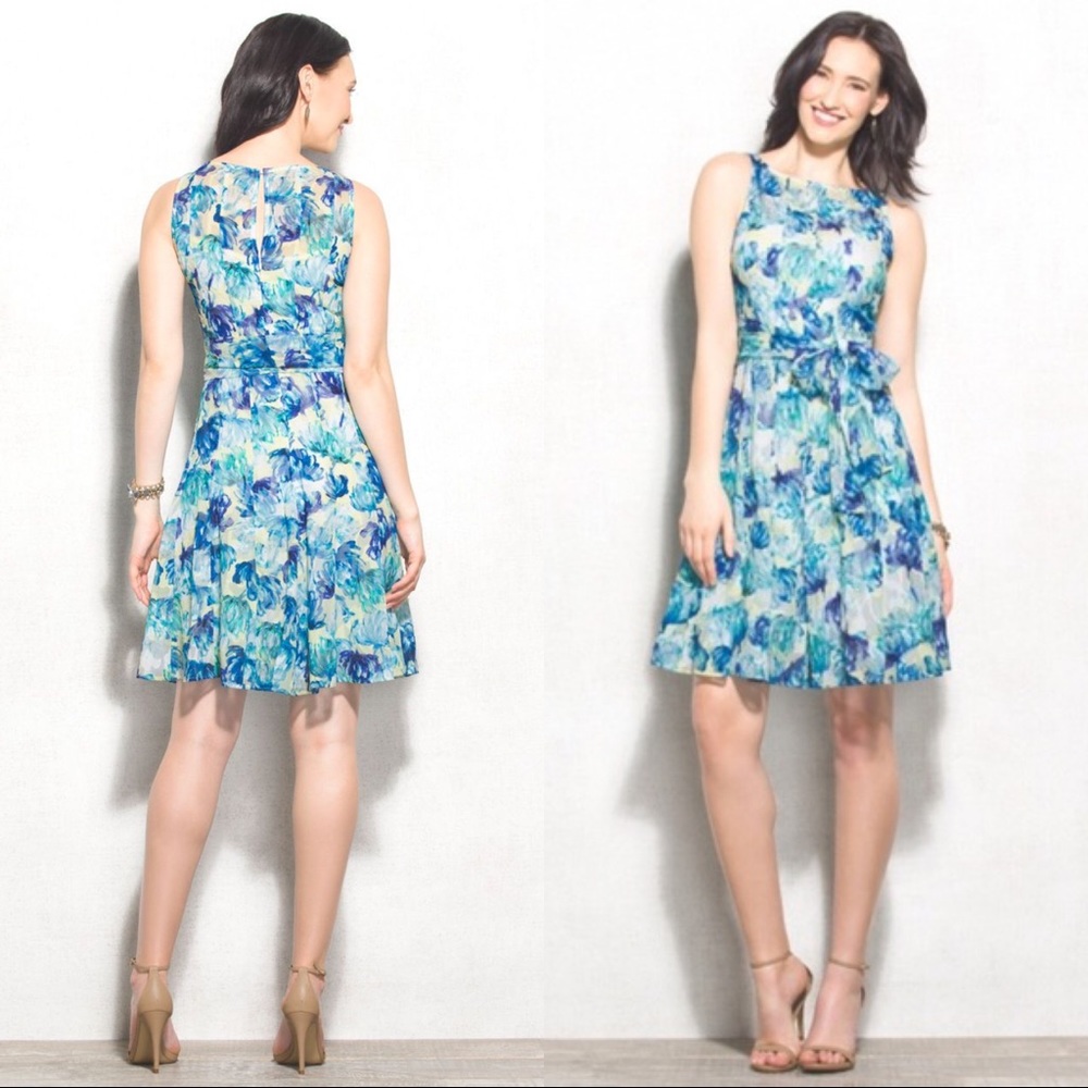 Luxe Carmen Marc Valco Floral Jacquard Dress
